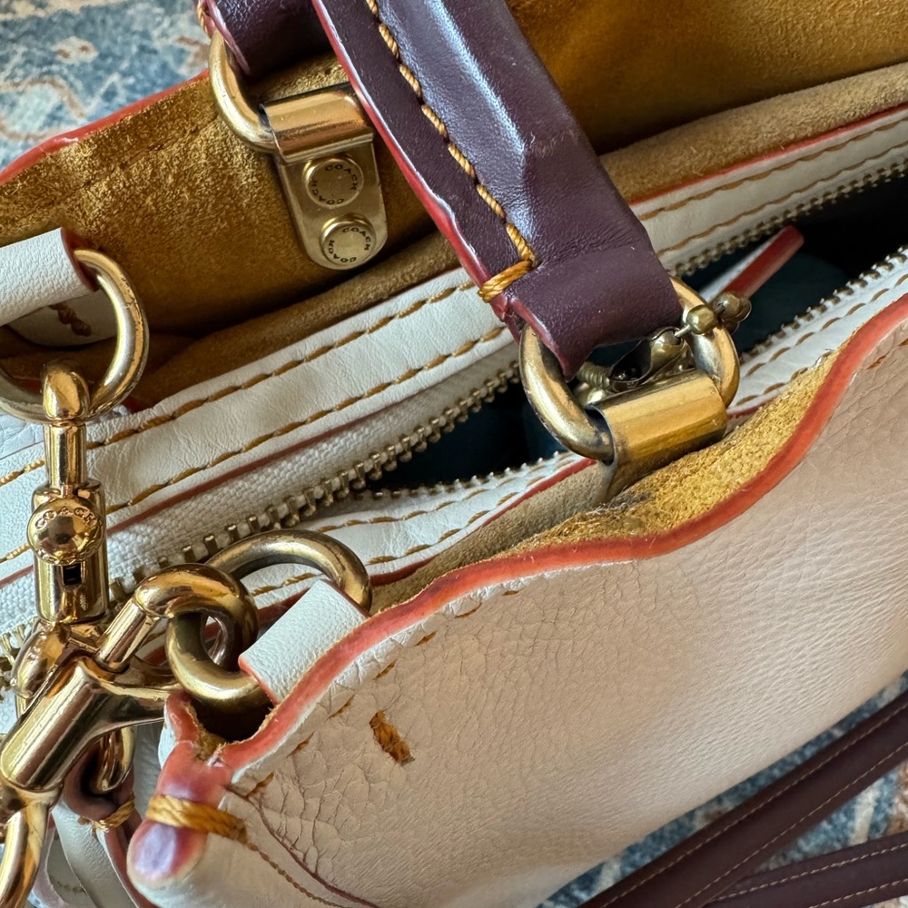 Coach Rogue 25 ivory cream 1941 glovetanned pebbled leather 20315 - Picture 6 of 15